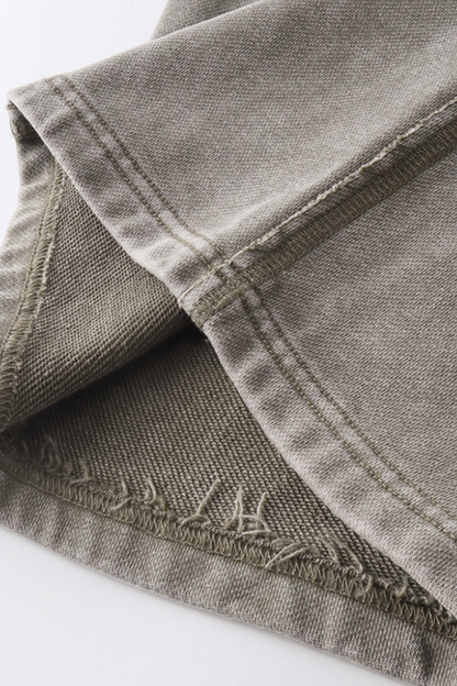 Men's Cotton Vintage-Distressed Raw-Edge Patchwork Pants