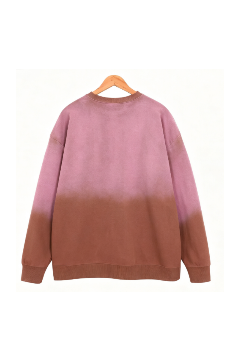 Women Fall Sandblasted Gradient Oversized Sweatshirt