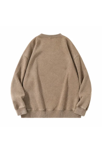 Unisex Fall Clothing Vintage Washed Loose Sweatshirt