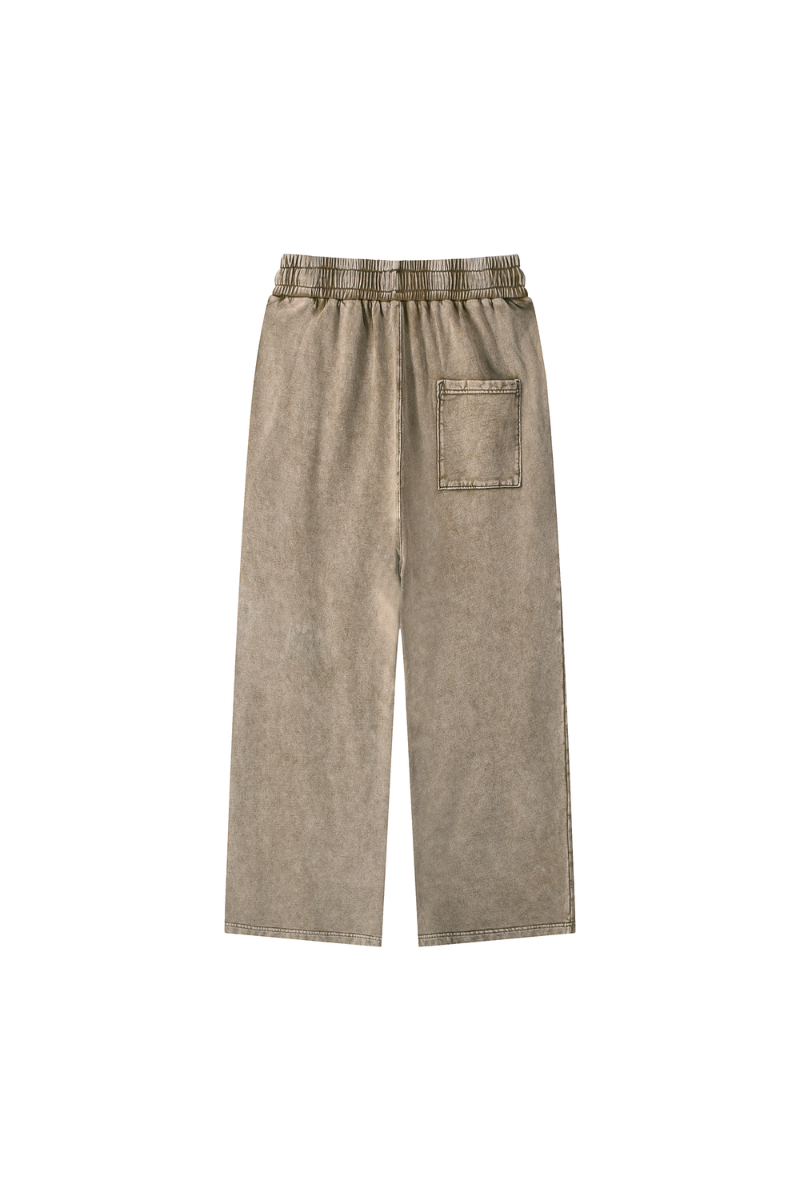 Men All Season Vintage Wax Washed Straight Sweatpants