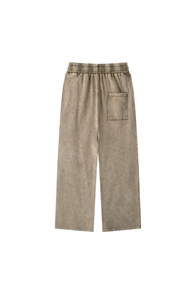 Men All Season Vintage Wax Washed Straight Sweatpants