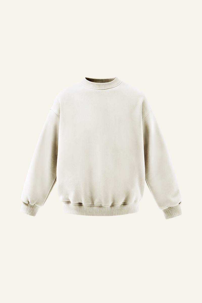 Men's Drop Shoulder Fleece Lined Solid Sweatshirt.