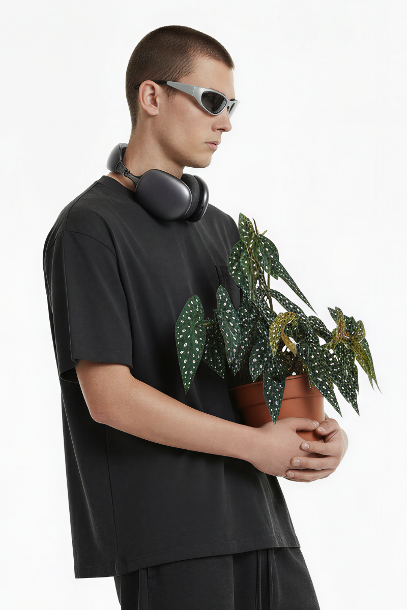 Men's Cotton Streetwear Washed Distressed T-shirt