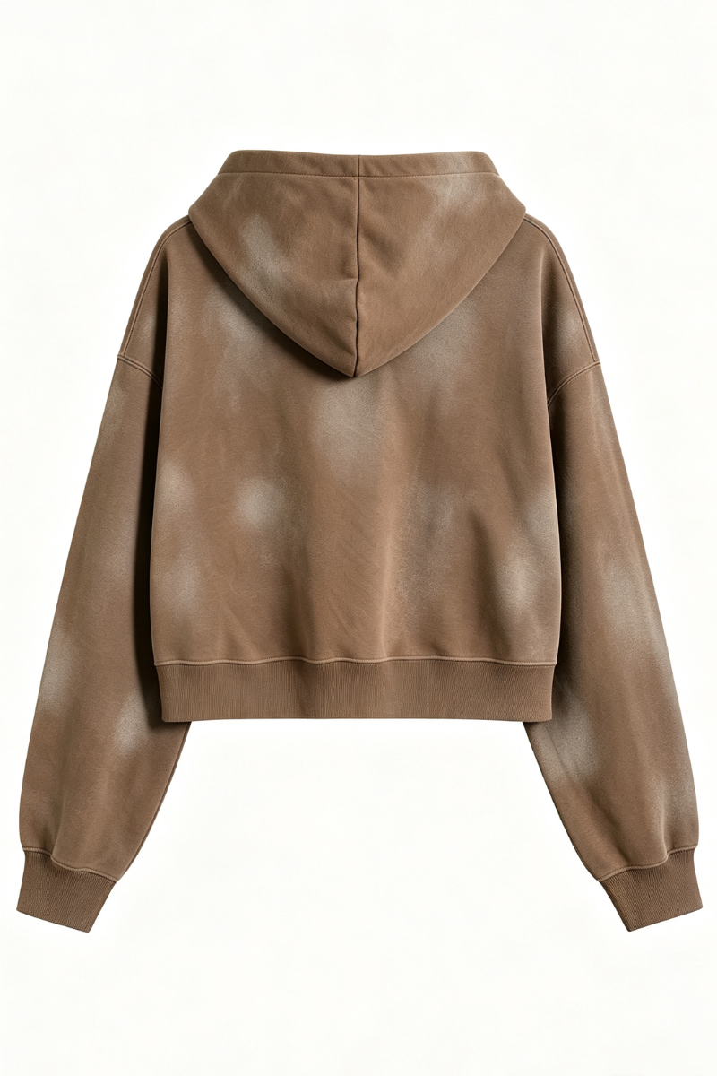 Women's Fall Gradient-Wash Cropped Pullover Hoodie
