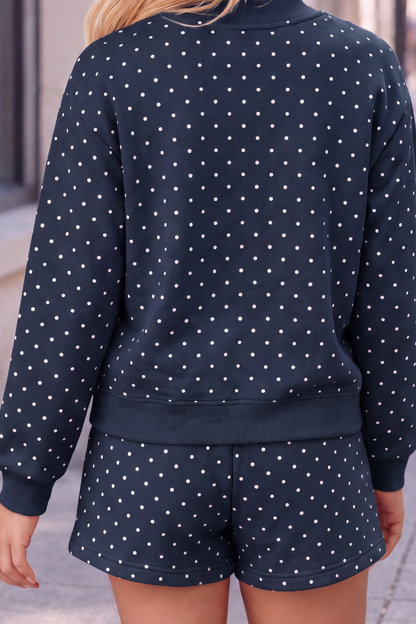 Women Summer Polka Dot Soft Drawstring Pocket Casual Shorts