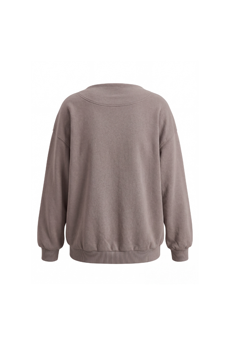 Unisex All Season Soft Mock-Neck Loose Fit Sweatshirt