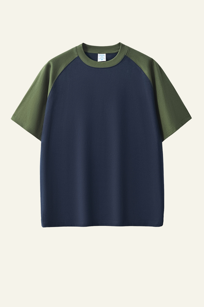 Women's Cotton Color-Blocked Relaxed T-shirt.