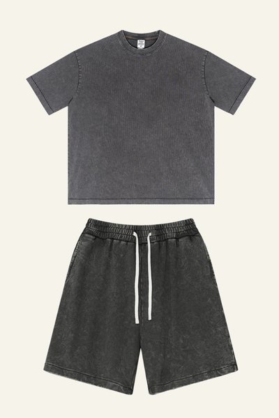 Women's Cotton Dopamine Set: T-shirt & Athletic Wear Short