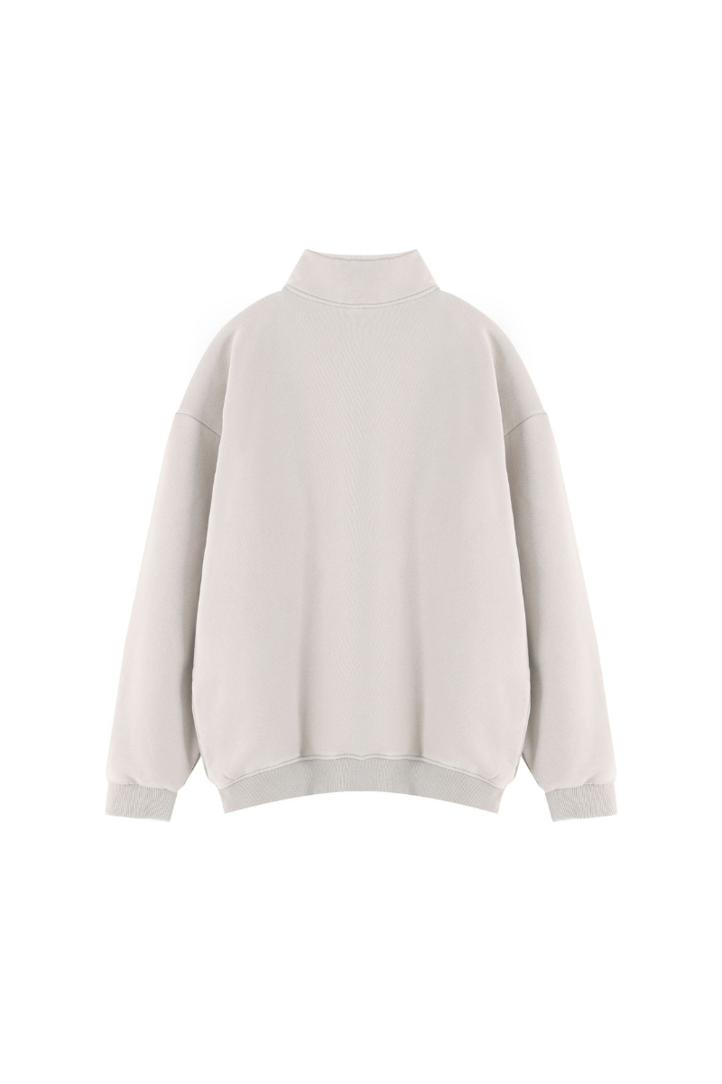 Women Fall Clothing Warm Fleece Vintage Half Zip Sweatshirt