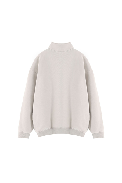 Women Fall Clothing Warm Fleece Vintage Half Zip Sweatshirt