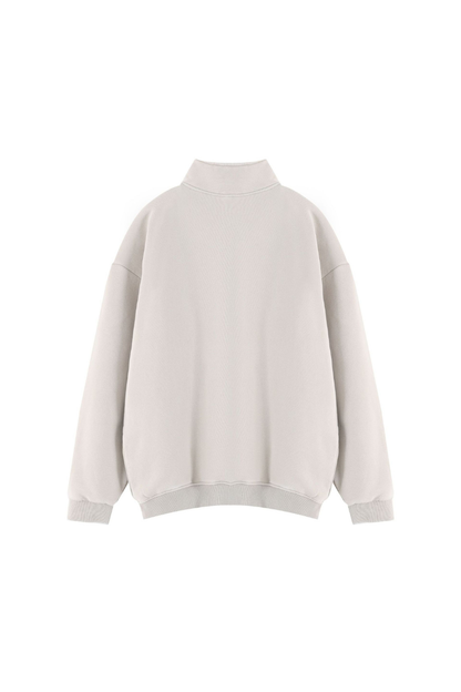 Women Fall Clothing Warm Fleece Vintage Half Zip Sweatshirt