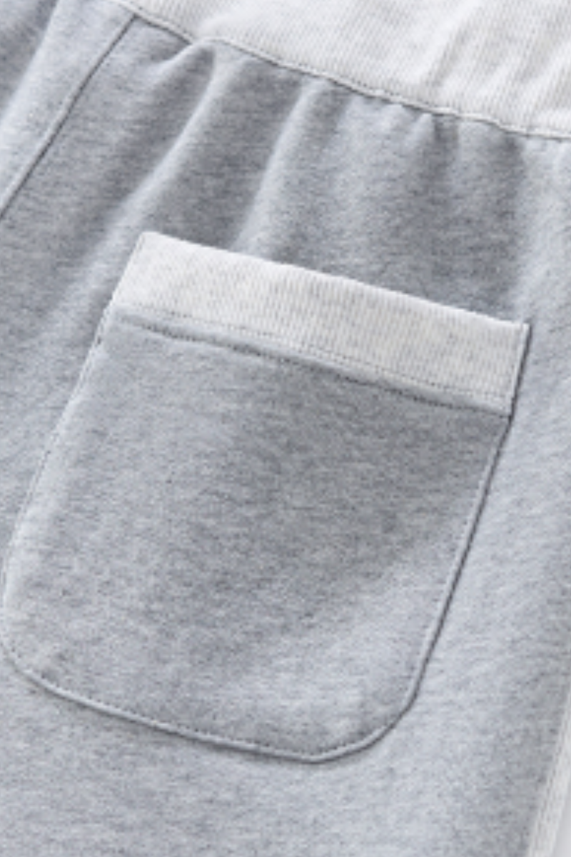 Women Fall 100% Cotton Wide Leg Raw Hem Pocket Sweatpants