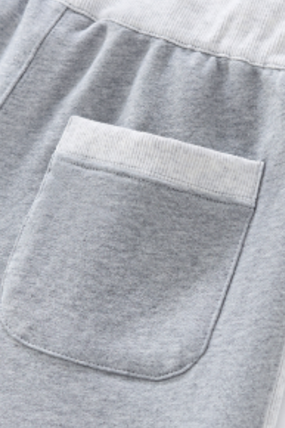 Women Fall 100% Cotton Wide Leg Raw Hem Pocket Sweatpants