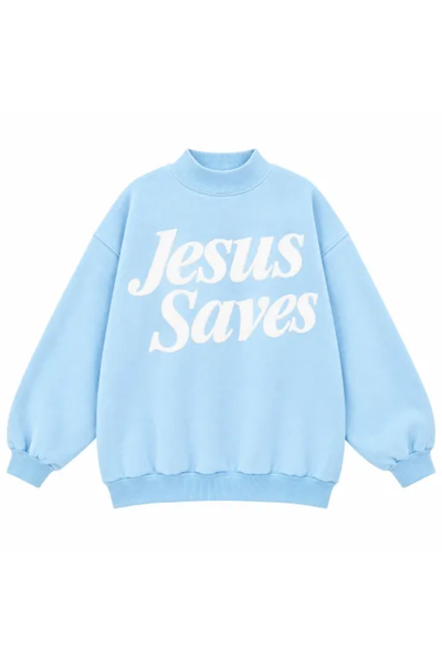 Women Fall Clothing Jesus Saves Mock Neck Sweatshirt