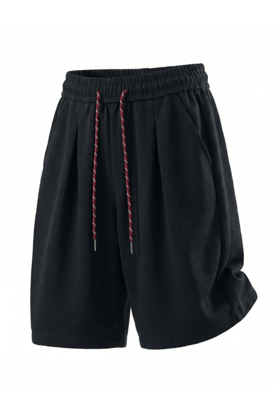 Men's Summer Pleated Drawstring Colorblock Sweat Shorts