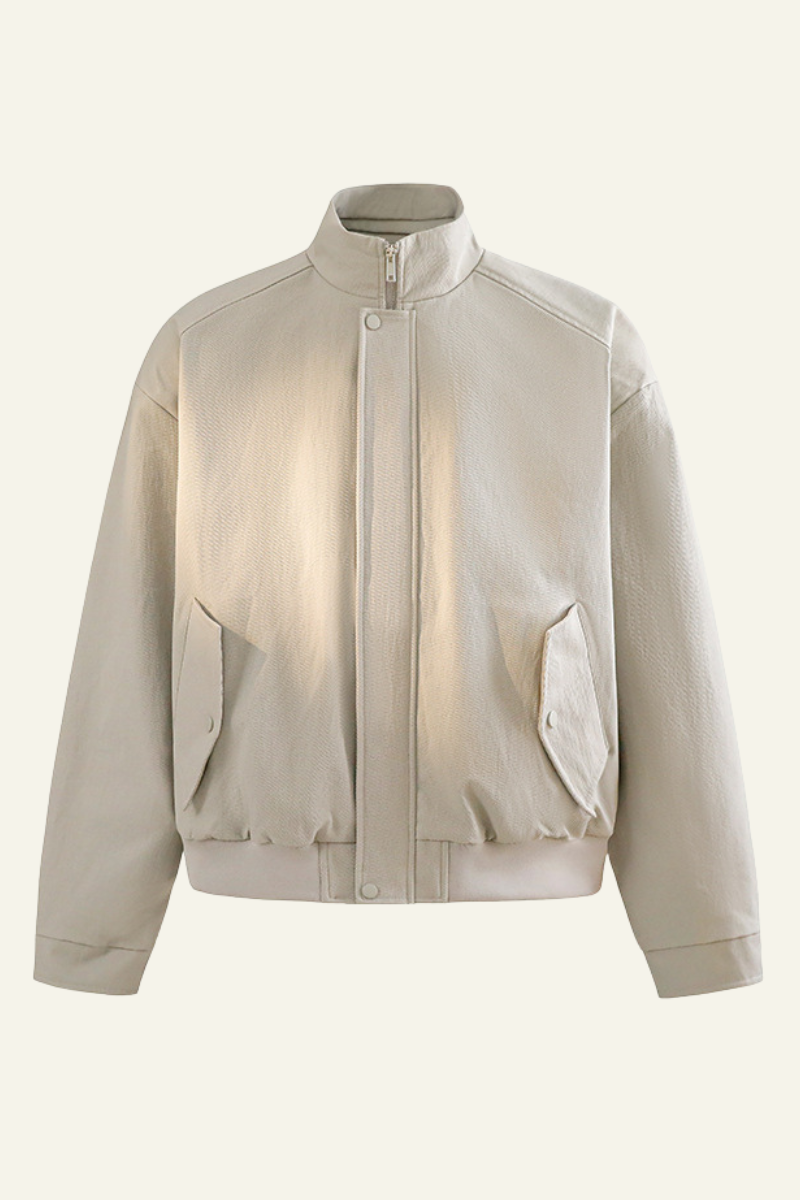 Men's Streetwear Stand Collar Zip-Up Jacket