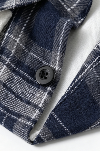 Men's Fall Winter Plaid-Collar Layered Jacquard Sweatshirt