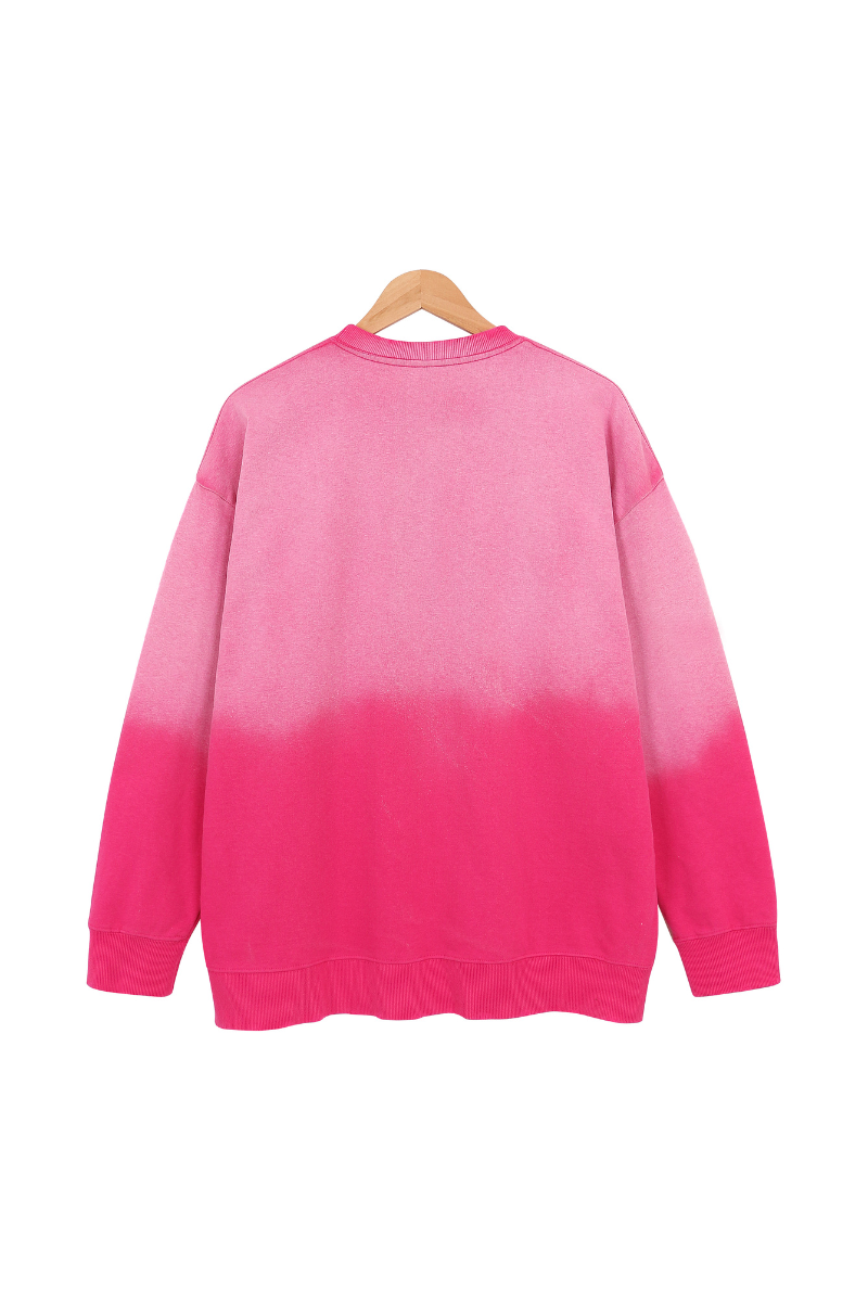 Men Fall Washed Vintage Gradient Crew Neck Sweatshirt