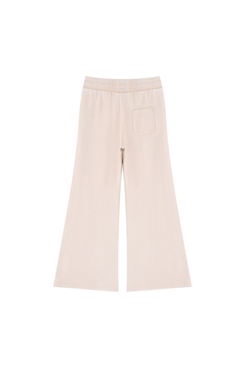 Women Fall 400G Cotton Washed Drawstring Flare Sweatpants