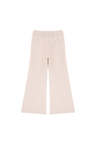 Women Fall 400G Cotton Washed Drawstring Flare Sweatpants