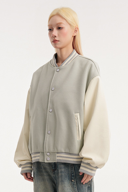 Unisex American Retro Sporty Baseball Jacket Cleanfit Loose