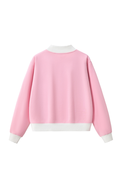 Women's Fall Winter Colorblock Cross-Neck Fleece Sweatshirt