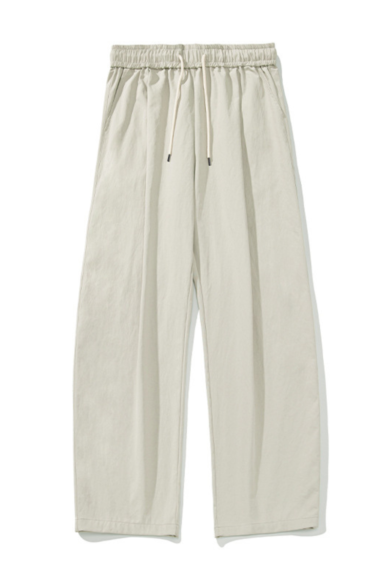 Men's Spring Pleated Japanese Street Loose Curved Wide Pants