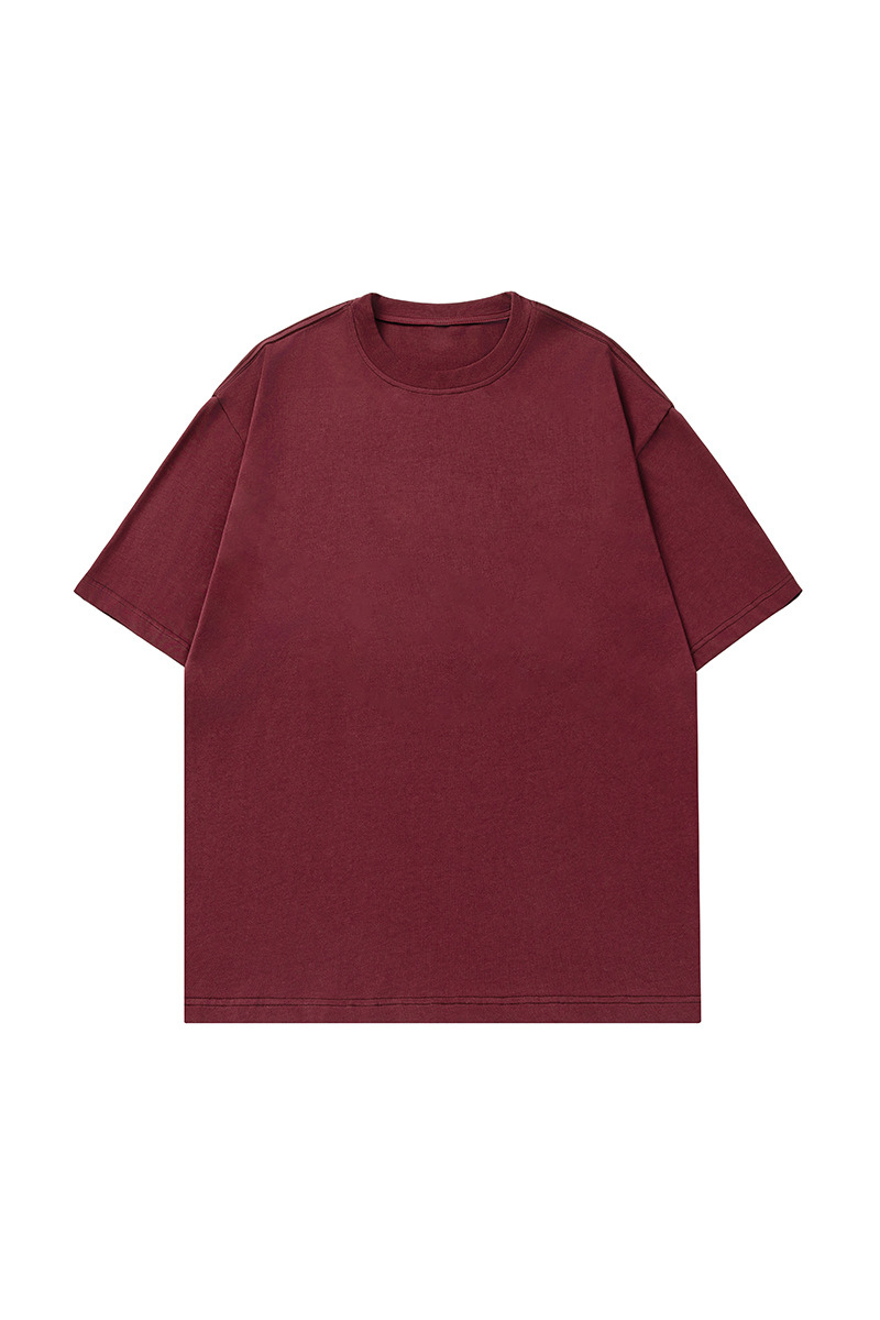 Men's Summer Japanese Loose Cotton Solid Crewneck Basics Tee