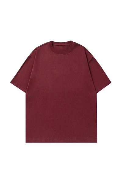 Men's Summer Japanese Loose Cotton Solid Crewneck Basics Tee