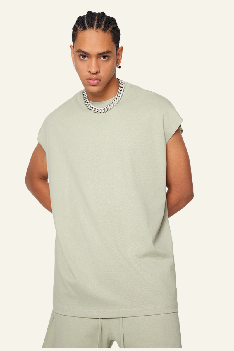 Men's Streetwear Heavyweight Cotton Sleeveless Top