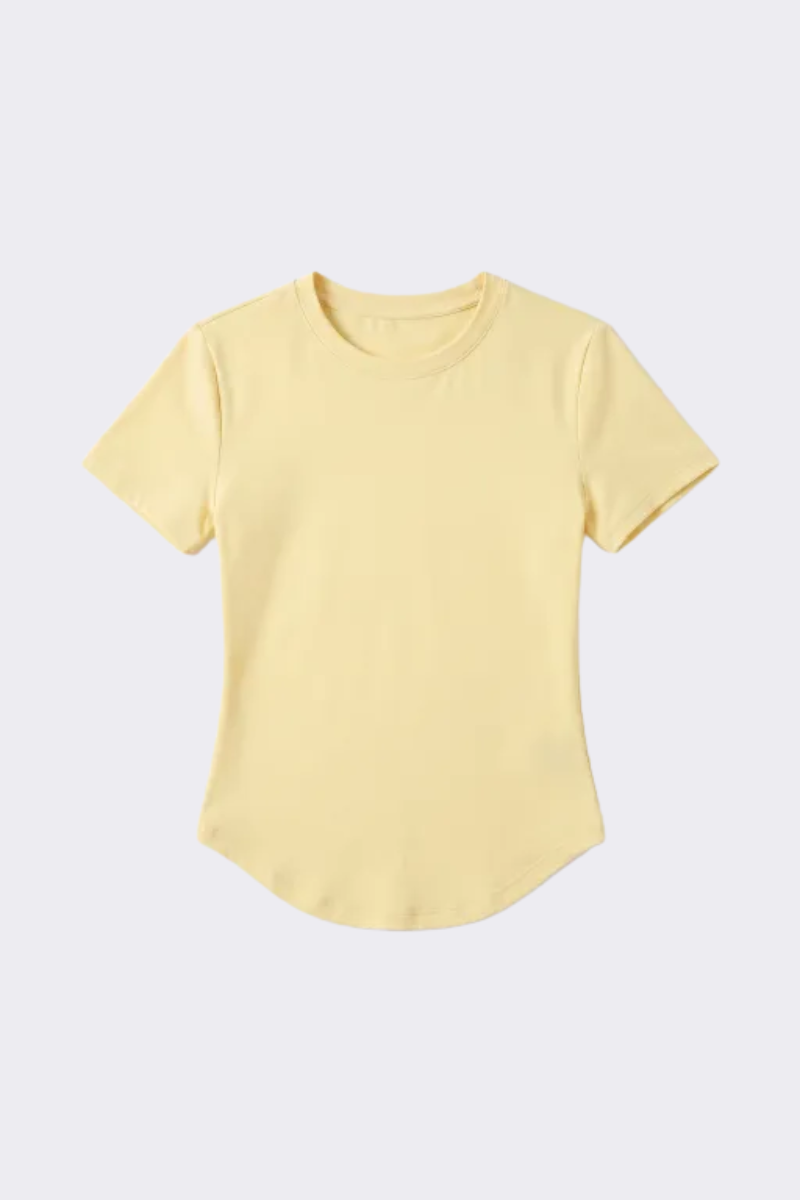 Women's Outdoor Yoga Gym Tight Run Tee - Crewneck