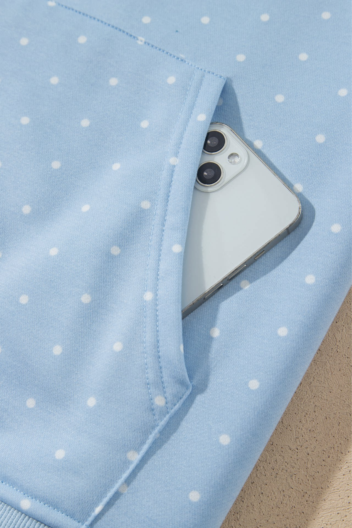 Women's Fall Polka Dot Hooded Two Piece Casual Set