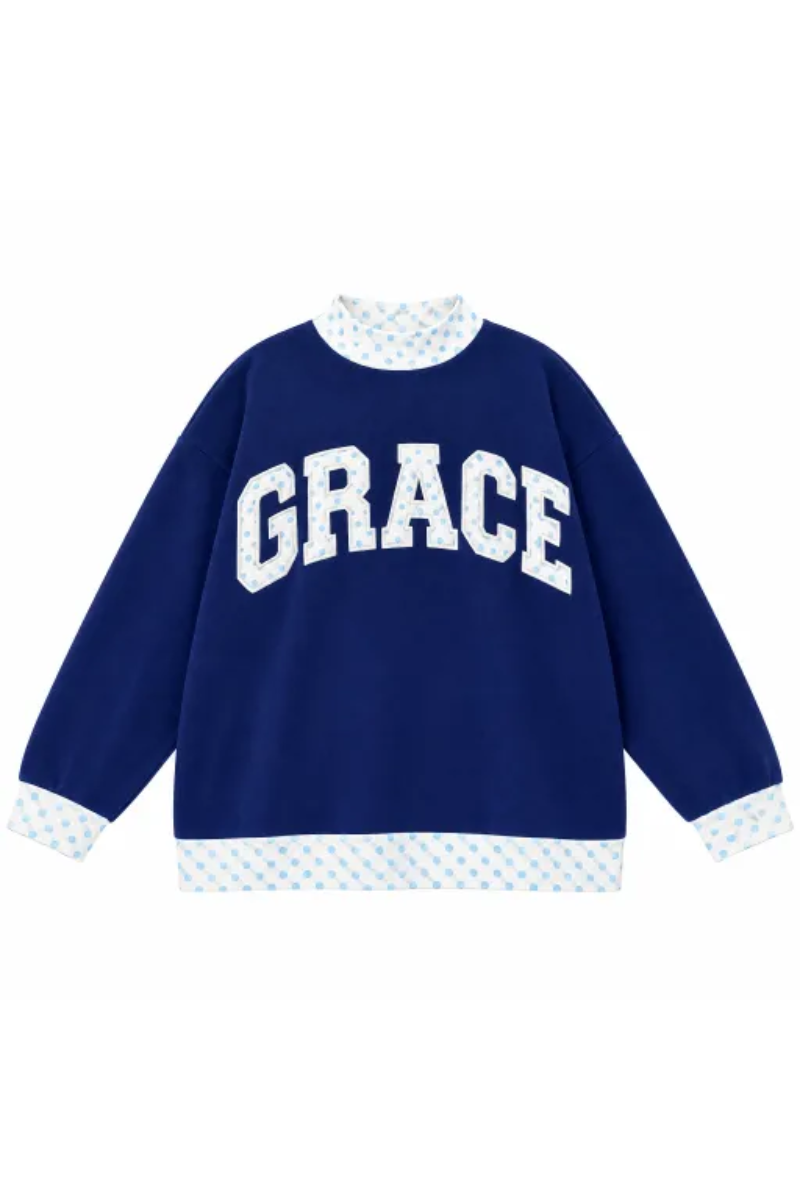 Women Fall Clothing Grace Applique Oversized Sweatshirt