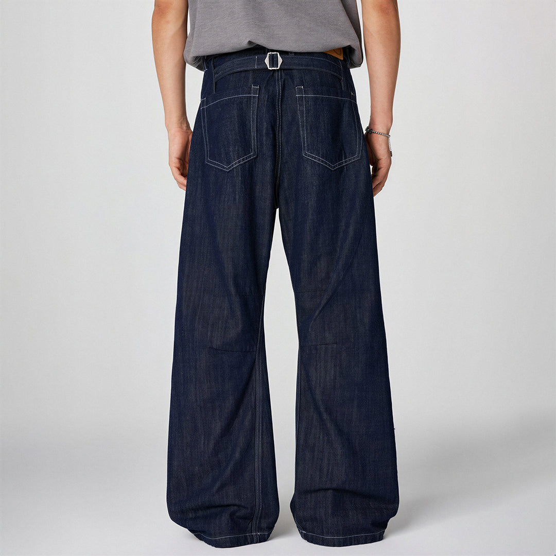 Men's Spring Denim Contrast Stitch Flare Denim Jeans