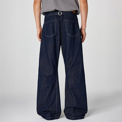 Men's Spring Denim Contrast Stitch Flare Denim Jeans