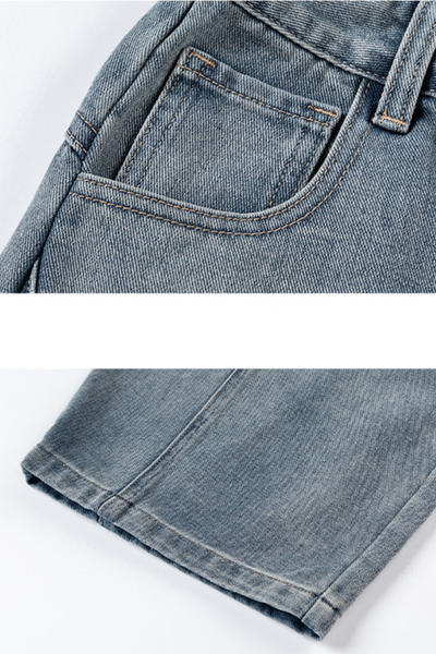 Men's Fall Curved Washed Structural Retro Straight Jeans