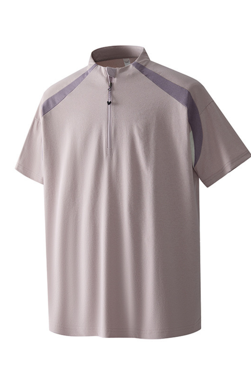Men's Summer Outdoor Mint Half Zip Quick Dry Tee