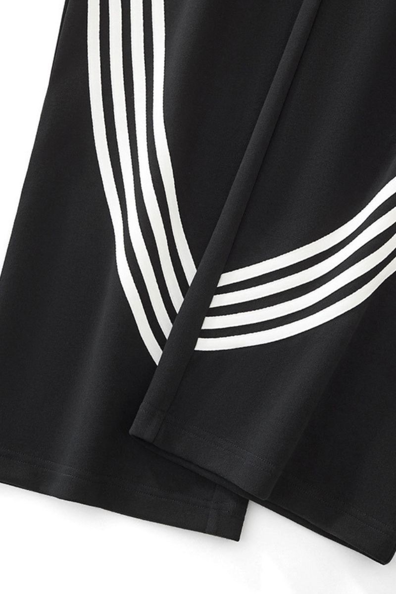 Men's Color Block Elastic Drawstring Cuff Wide Leg Pants