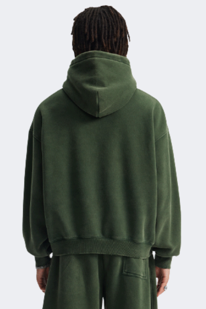 Men's Streetwear Vintage Washed Front Pocket Hooded