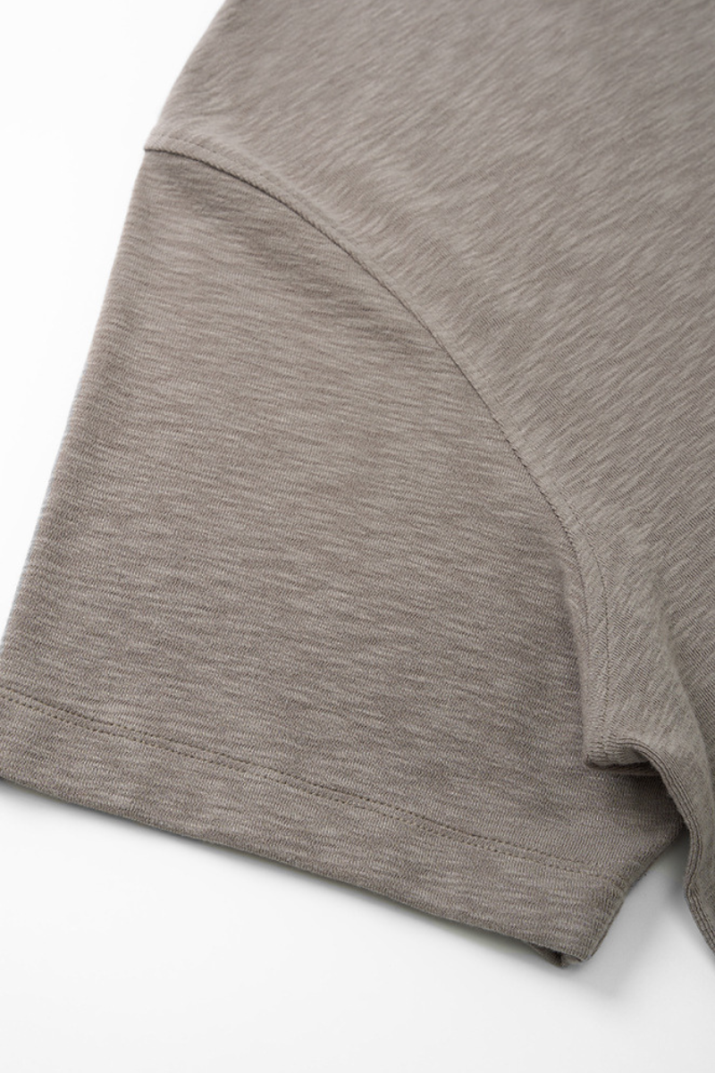 Men's Summer Button Placket Oversized Tee - Natural Fabric