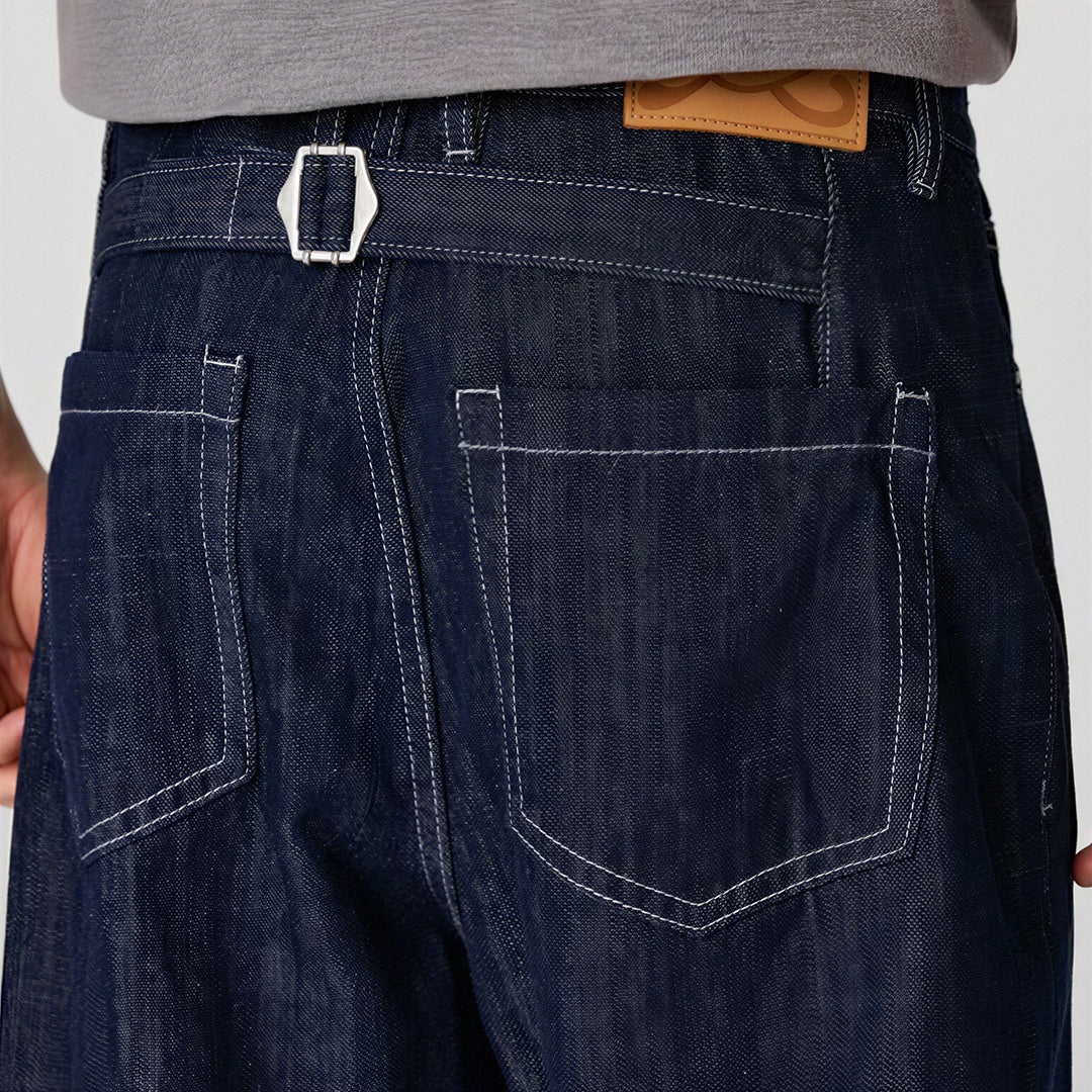 Men's Spring Denim Contrast Stitch Flare Denim Jeans