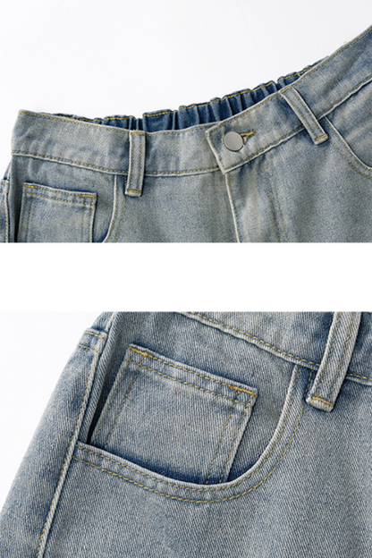 Men's SpringSummer Panel Washed 5" Jean Shorts - Retro Loose