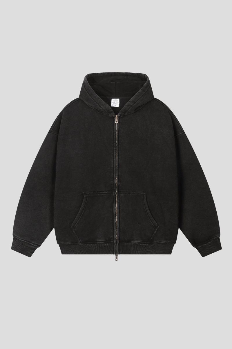 Men's Fall Winter 360g Washed Batik Fleece Loose Hoodie