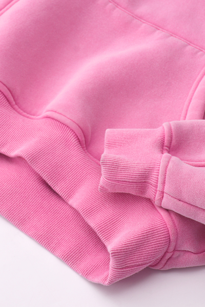 Women Fall Clothing Fleece Lined Washed Cropped Hoodie