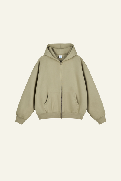 Women's Streetwear Fleece-lined  Full-Zipper Hooded Jaacket