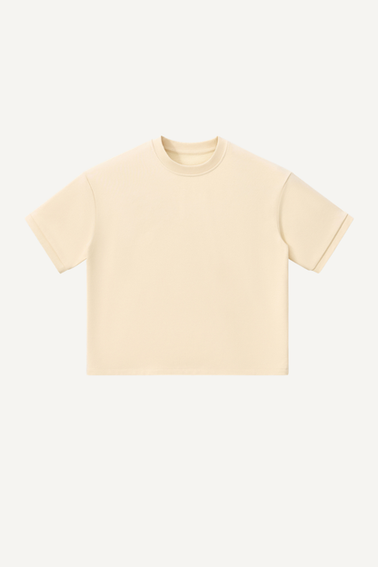Men's 280g Cropped Oversized Crewneck Terry Cuff Vintage Tee