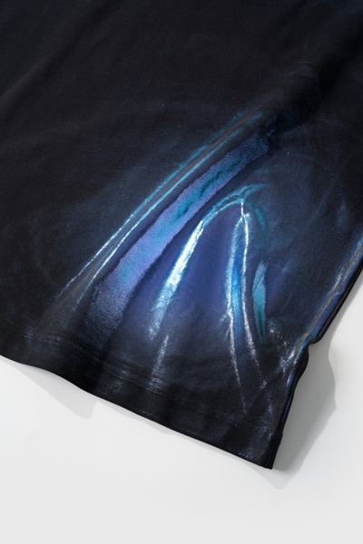 Men's Oversized Solid Cooling Powder Puff Print T-Shirt