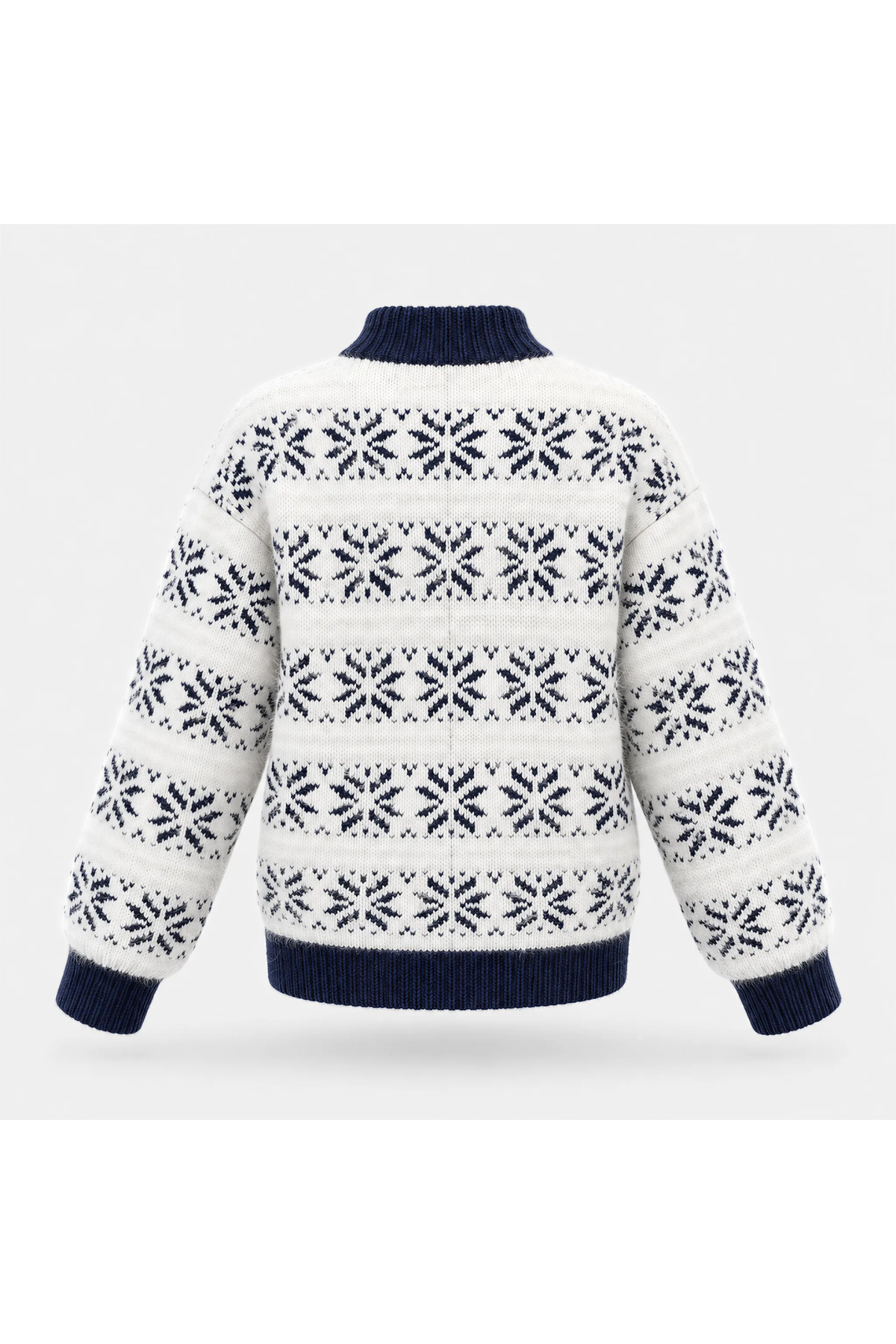 Women's Fall Christmas Snowflake Mock Neck Knit Sweater