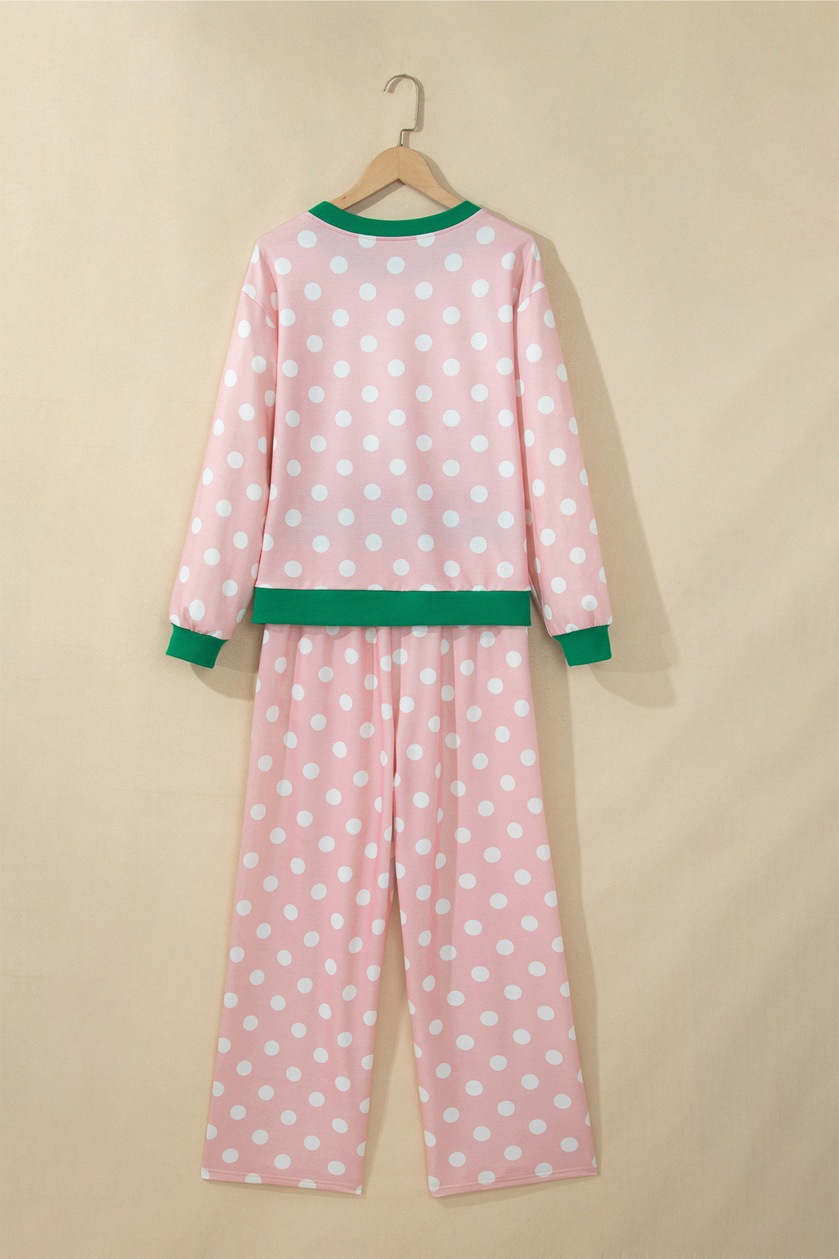 Women's Fall Polka Dot Colorblock Multi-Pocket 2 Piece Set