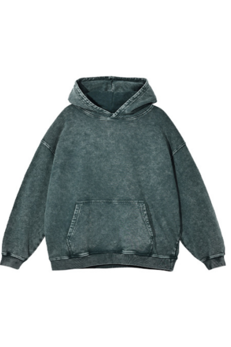 Women Fall 100% Cotton Wax Washed Vintage Pocket Hoodie